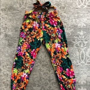 Girls Floral Summer Pants